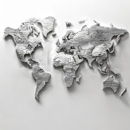 Carte du Monde Relief 3D Mural | minifab3d