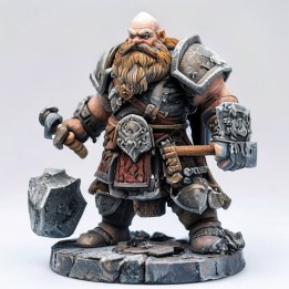 Nain Guerrier Forgeron — Figurine Fantastique 3D | minifab3d
