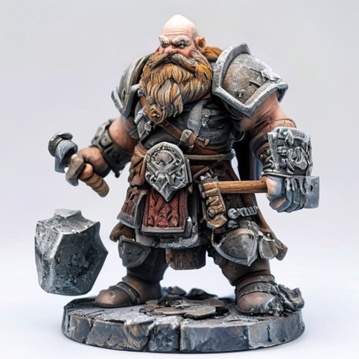 Nain Guerrier Forgeron — Figurine Fantastique 3D | minifab3d
