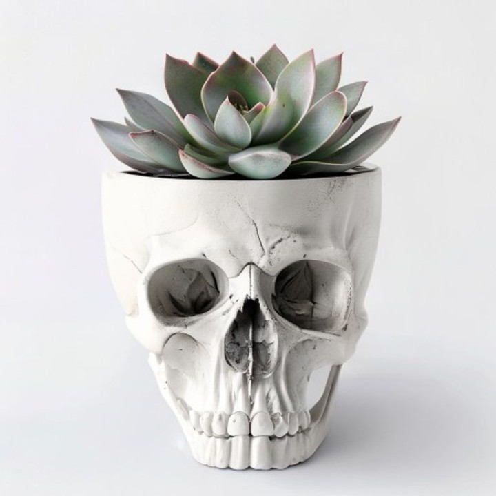 Skull Planter Crâne Classique — Pot Gothique 3D | minifab3d