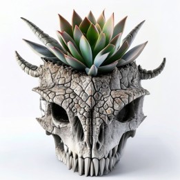 Skull Planter Dragon Fantasy — Pot Fantastique 3D | minifab3d