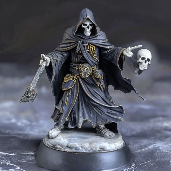 Nécromancien Miniature JdR 28mm — D&D Pathfinder | minifab3d