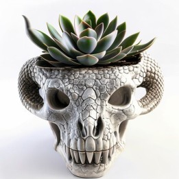 Skull Planter Dragon Fantasy — Cache-Pot 3D | minifab3d