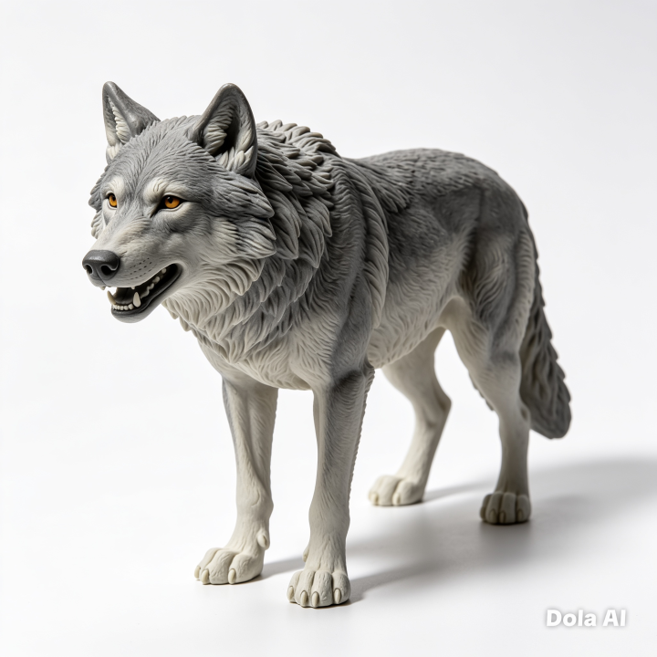 Loup Réaliste — Figurine Imprimée 3D | minifab3d