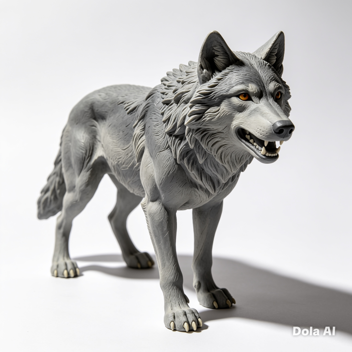 Loup Réaliste — Figurine Imprimée 3D | minifab3d