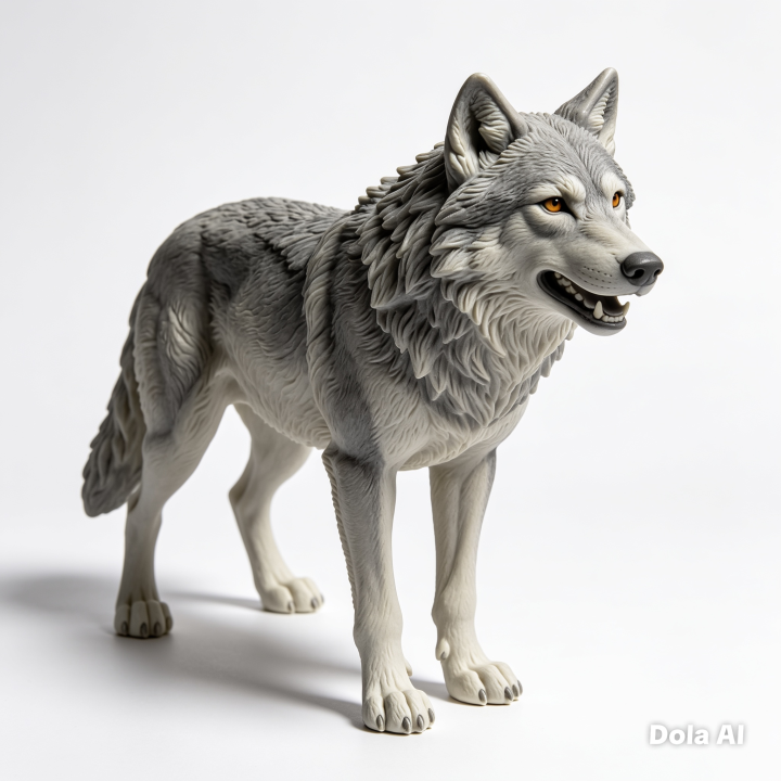 Loup Réaliste — Figurine Imprimée 3D | minifab3d