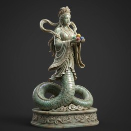 Figurine Nuwa 女娲 à peindre – Déesse chinoise mythologie