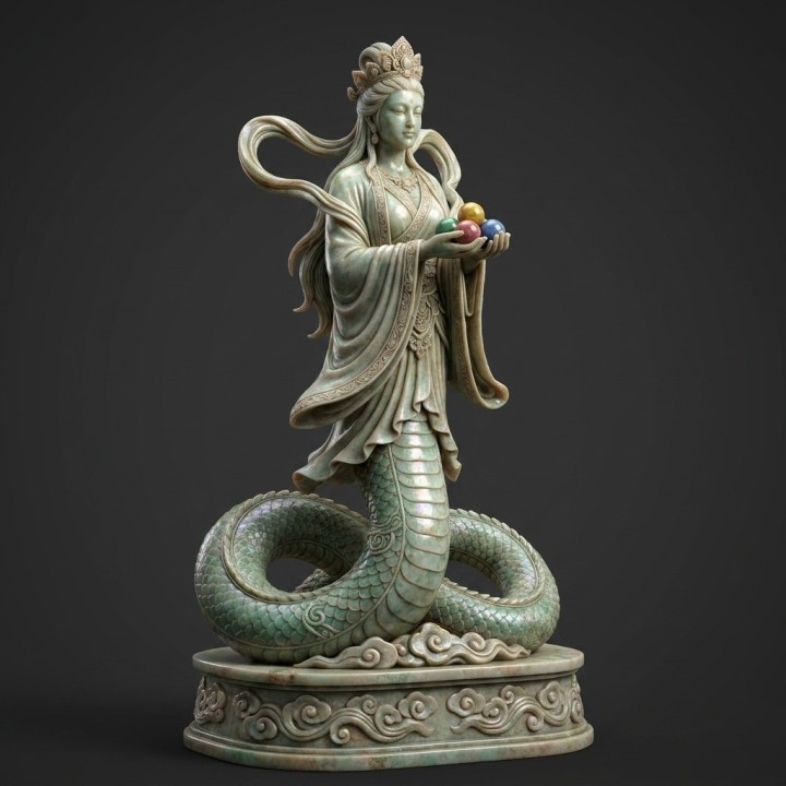 Figurine Nuwa 女娲 à peindre – Déesse chinoise mythologie