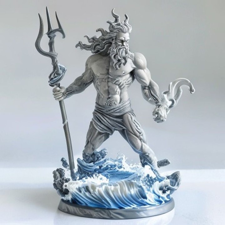 Poséidon Dieu des Mers – Figurine 3D | minifab3d