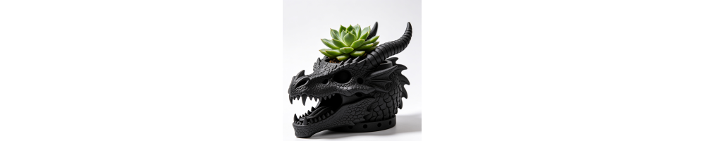 Skull planters & pots thématiques imprimés 3D | MiniFAB3D